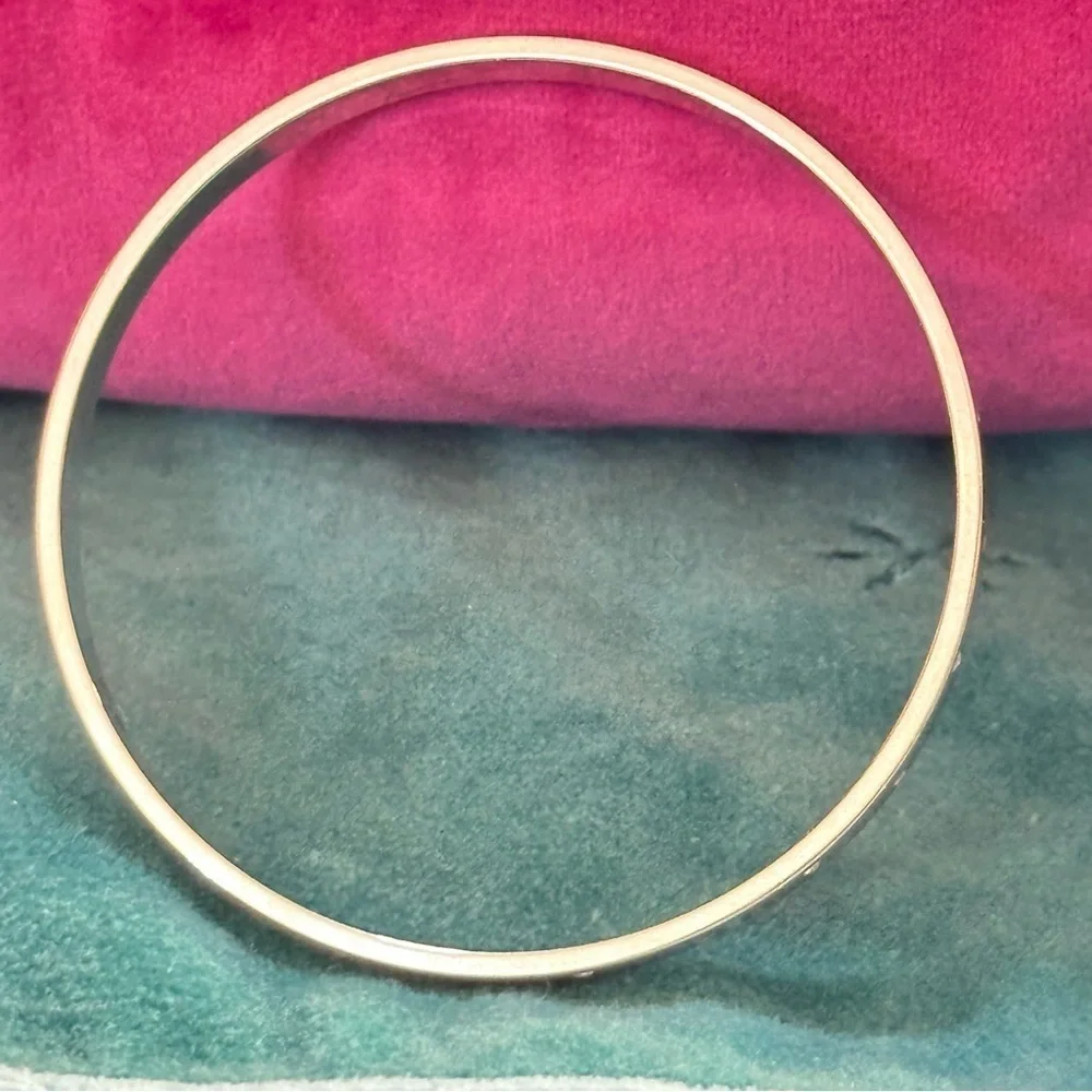 Swarovski Elegant Silver Bangle with Gem Accents size 8, Non-adjustable 5534 G